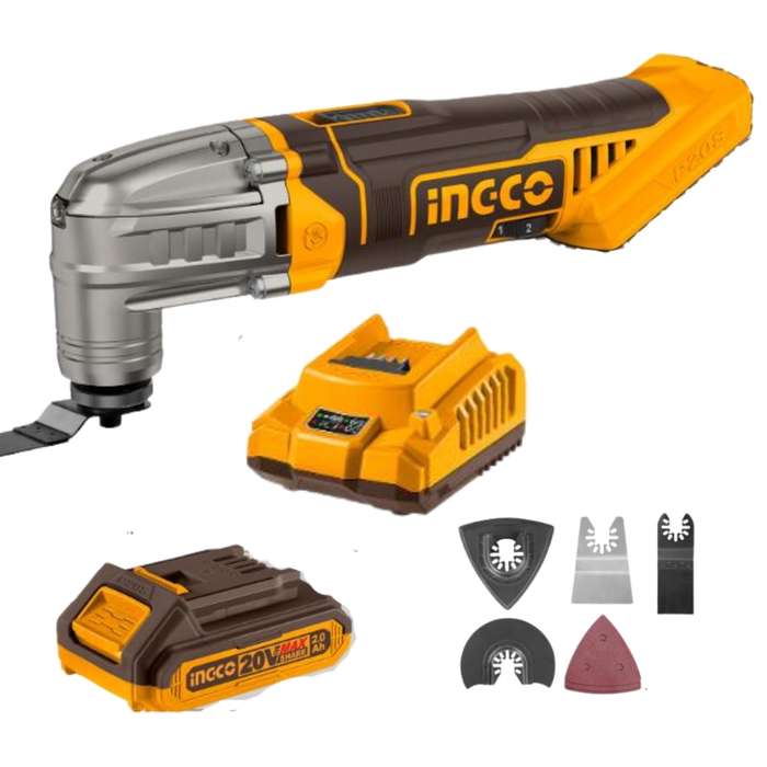 Ingco - Lithium - Ion Multi-Tool (20V) with 2.0Ah Battery &amp; Charger