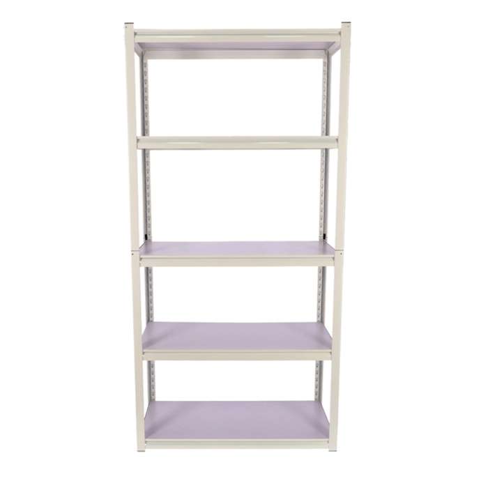 Stallion - Steel Shelving 5 Tier All Steel (183 x 90 x 40cm) - White