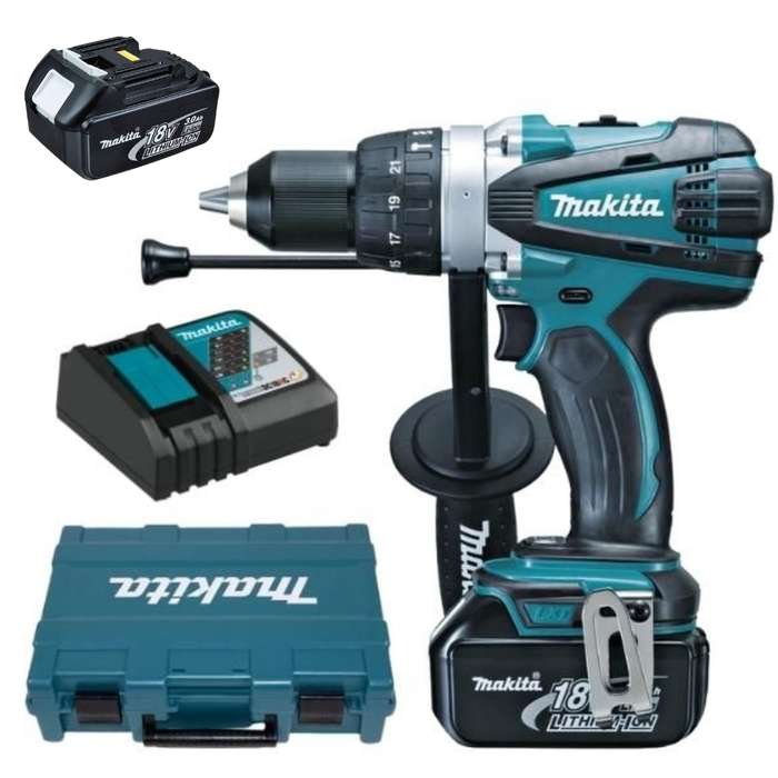 Makita - Impact Drill DHP458ZK with 2 x 3.0Ah Batteries &amp; Charger