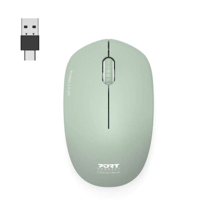 Port Connect 2.4GHz Collection II Wireless Mouse - Olive