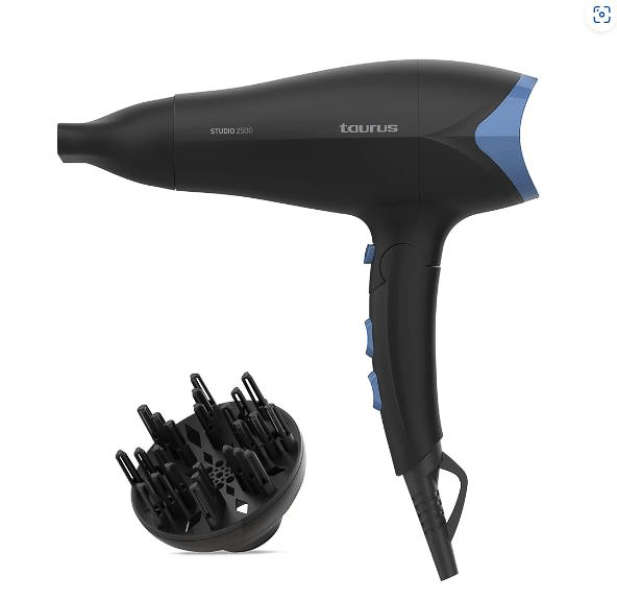 Taurus 2500W Hair Dryer Foldable 2 Speed Black "Studio 2500"