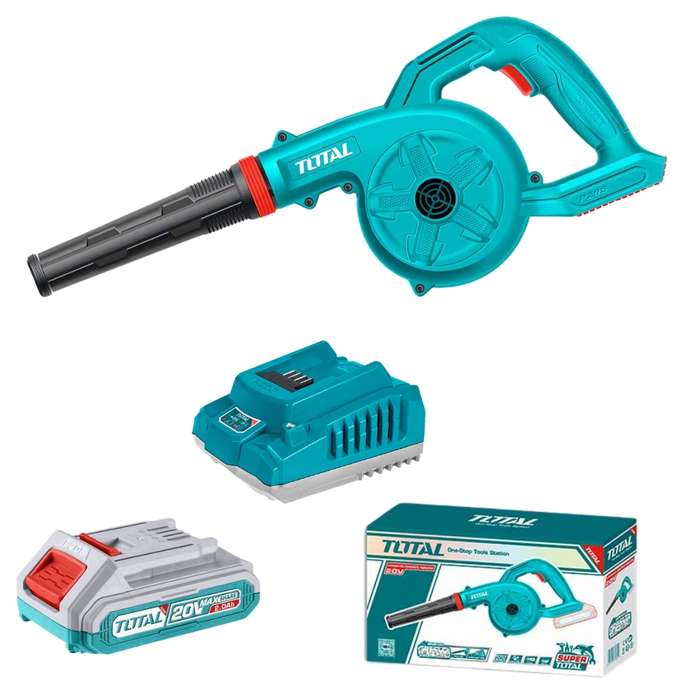 Total - 20V Lithium-Ion Blower 2.7m3 /min with 2Ah Battery and Charger
