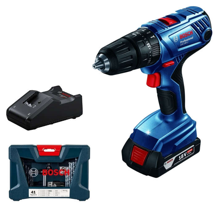 Bosch - Drill(GSB180-LI) with 2AhBattery, Charger, Screwdriver &amp;Drill Bits