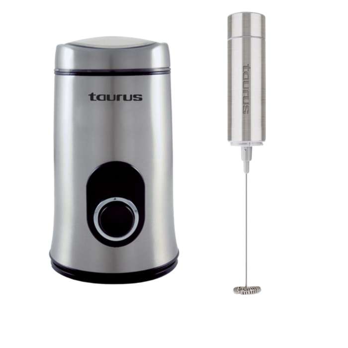 Taurus - Electric S/Steel Coffee Grinder with Froth Master Milk Frother