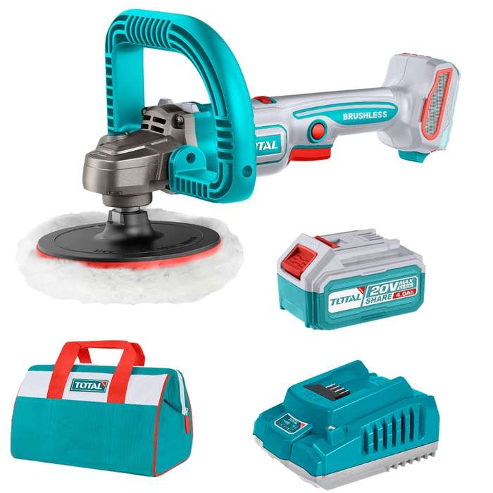 Total - Li-ion Brushless Angle Polisher 20V with 4Ah Battery &amp; Charger