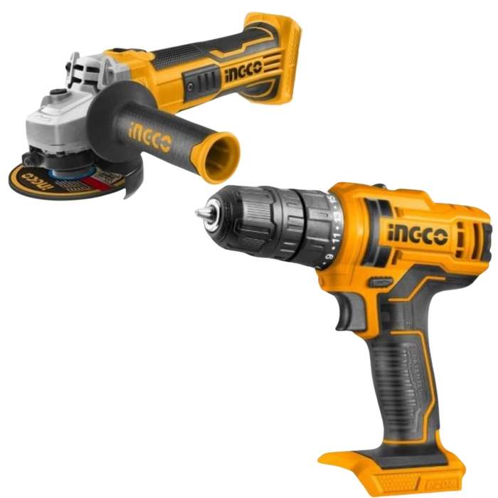 Ingco - Cordless Angle Grinder and Cordless Drill (Machine/Tool Only)