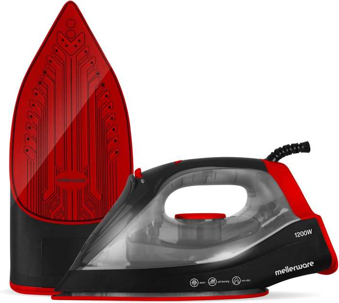 Mellerware - Iron /Steam Iron /Dry Non-Stick Black (250ml) 1200W "Glide II"