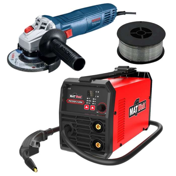 Matweld Super Mig Inverter &amp; Grinder 700W with MIG Wire Fluxcore 0.9mmx1kg