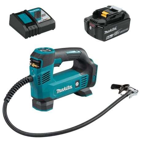 Makita Cordless Compressor 18V DMP180 LXT with 6.0Ah Batteries and Charger
