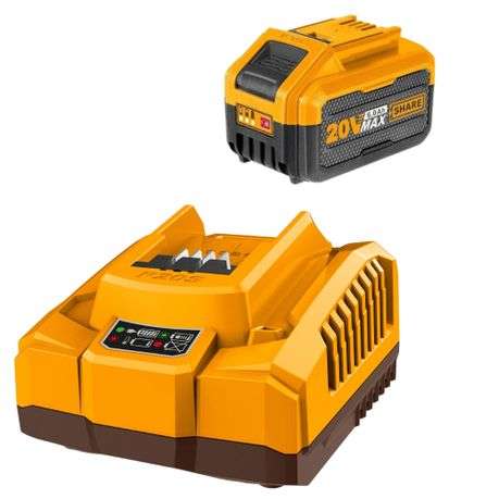 Ingco - Fast Intelligent Battery Charger - 20V/21V with 6.0Ah Battery