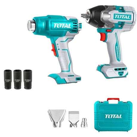 Total - 20V Impact Wrench 850Nm with Heat Gun - Unit Only