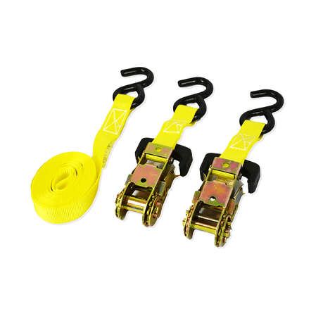 Mobi-Jack 2Pc 25mmX3m Tie Down Ratchet Strap Kit - 220kg (Max)