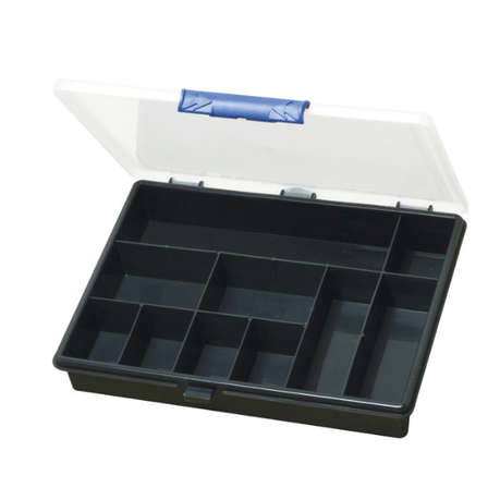 PRK SB-2419 Polypropylene Storage Box with See-Through Lid, 10 Compartments
