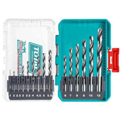 Total Tools - 4341 HSS Drill Bits Set 15 piece