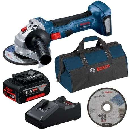 Bosch - Cordless Angle Grinder Combo Kit (GWS 180-LI) with Battery, Charger