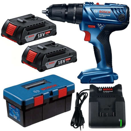 Bosch - Cordless Impact Drill / Driver - 18V, 2Ah (GSB 180-LI) - Combo Kit