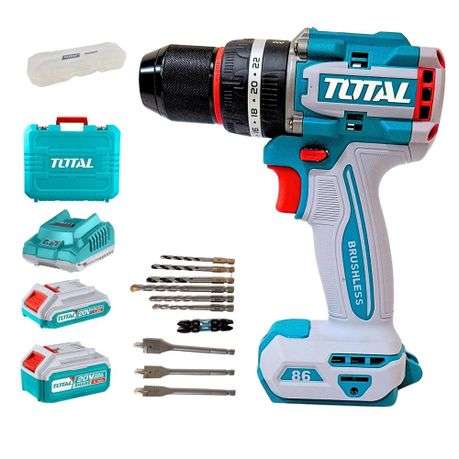Total Tools - Impact Drill 86N.m with 2Ah and 4Ah Batteries and Charger
