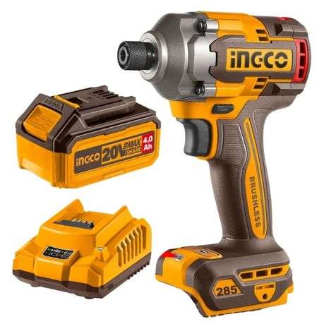 Ingco - Cordless Impact Wrench (400Nm) with Battery (4.0Ah) and Charger