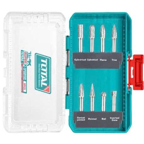 Total Tools - Tungsten Carbide Rotary Burrs Set - 8-piece