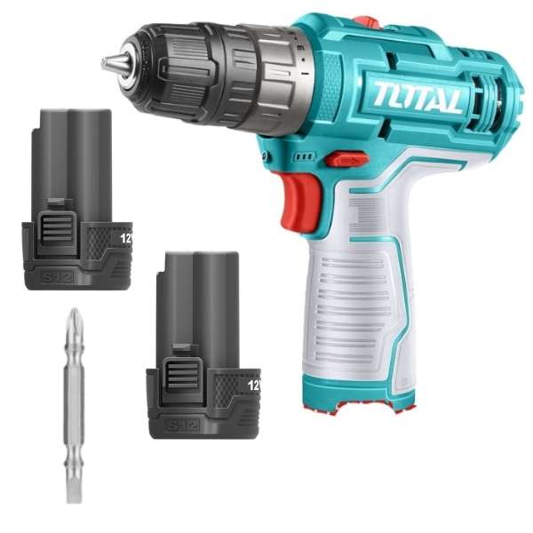 Total Tools Cordless Drill 12V (20Nm) with 2 x 1.5Ah Batteries - Type C