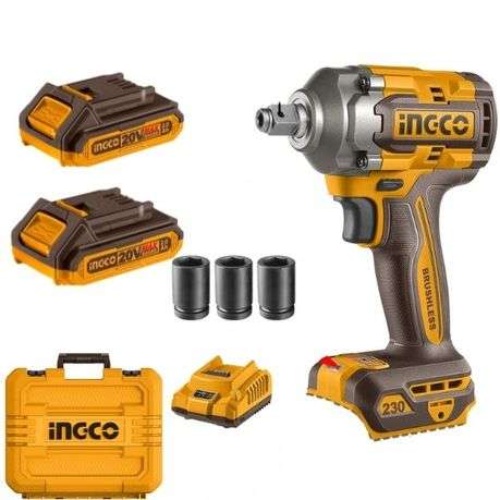 Ingco - Cordless 2in1 Impact Driver/Wrench - 230Nm with Batteries &amp; Charger