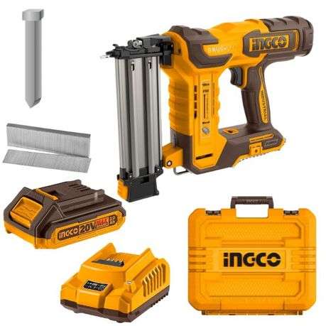 Ingco - Cordless Brad Nailer with 2Ah Battery and Charger