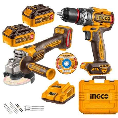 Ingco - Cordless Impact Drill (96Nm) and Cordless Grinder Combo Kit