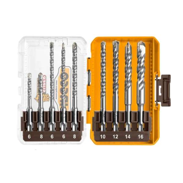Ingco - Hammer Drill Bit Set - SDS-PLUS - 9 Piece
