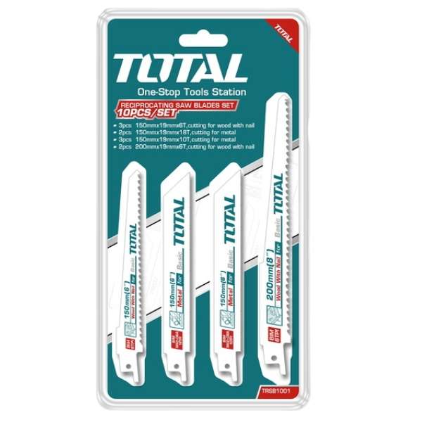 Total Tools - Reciprocating Saw Blades Set - 10 Pieces