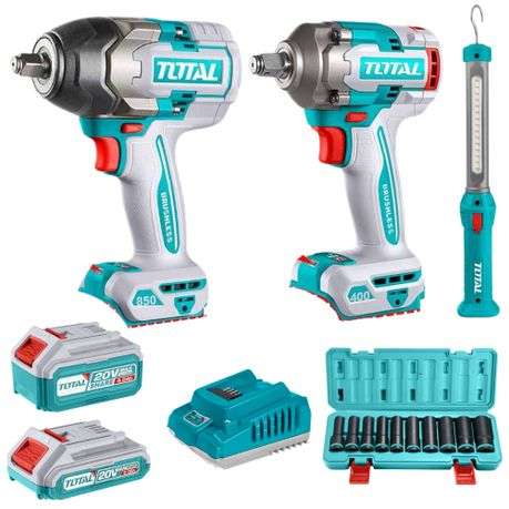 Total Tools - Impact Wrench 400Nm, 850Nm with Work Lamp Combo Kit