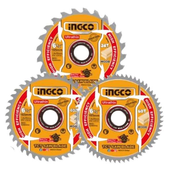 Ingco - Ultra-thin TCT Saw Blade Set - 3 Piece (24T/40T/60T)