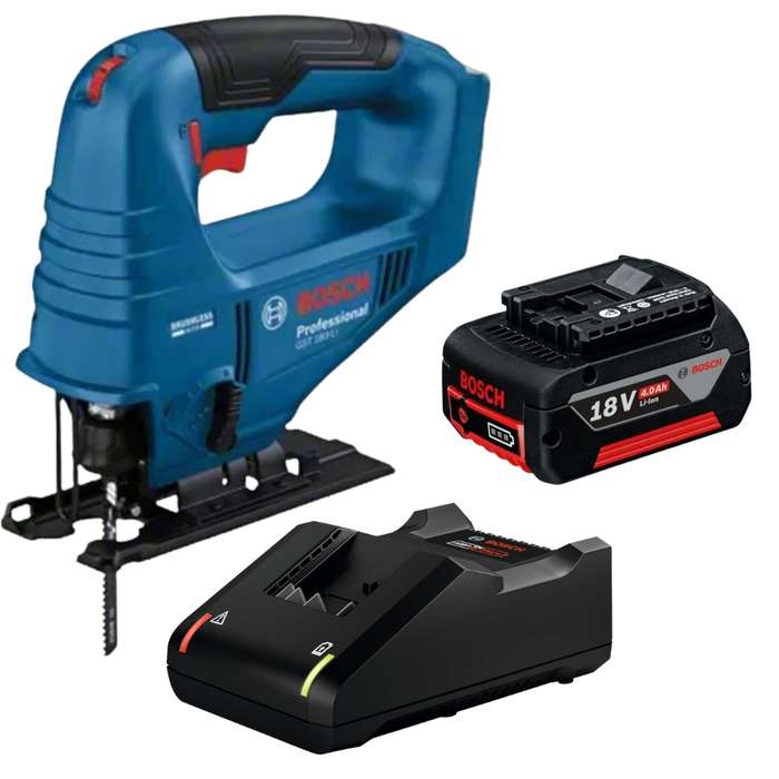 Bosch - Cordless Jigsaw (GST 183-LI / 18V) with 4.0Ah Battery and Charger