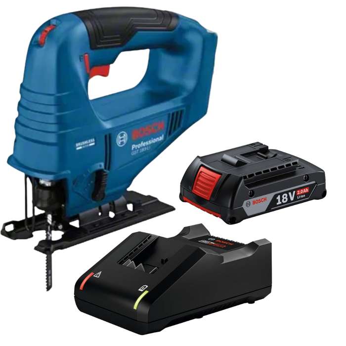 Bosch - Cordless Jigsaw (GST 183-LI / 18V) with 2.0Ah Battery and Charger
