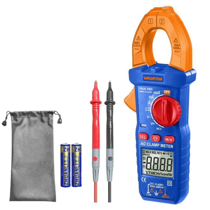 Wadfow - Digital Clamp Meter (600A) - AC with Pouch - BO