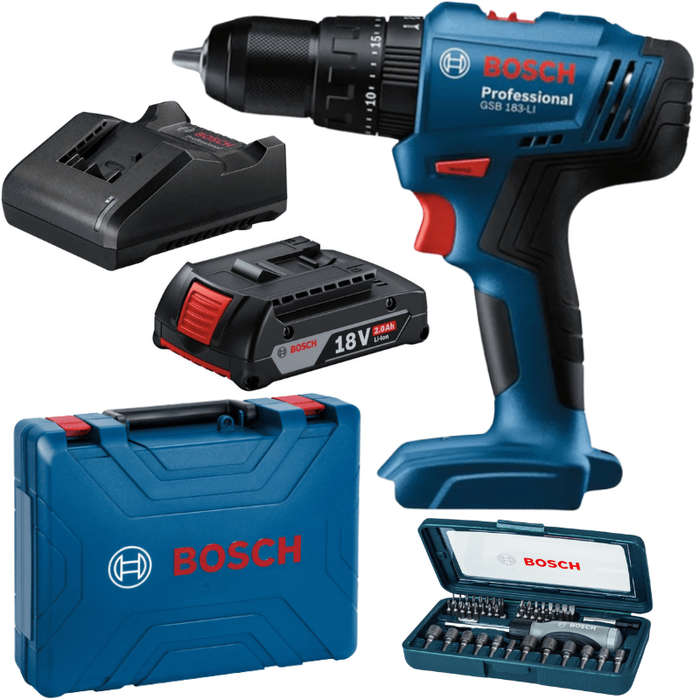 Bosch - Cordless Impact Drill/Driver Kit with 46-Pce Screwdriver Bit Set