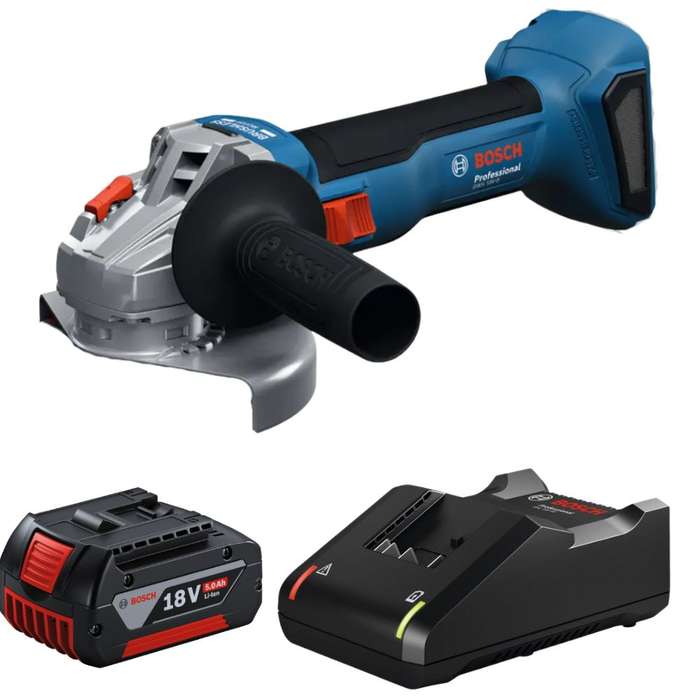 Bosch - Professional Cordless Angle Grinder with 5.0Ah Battery and Charger
