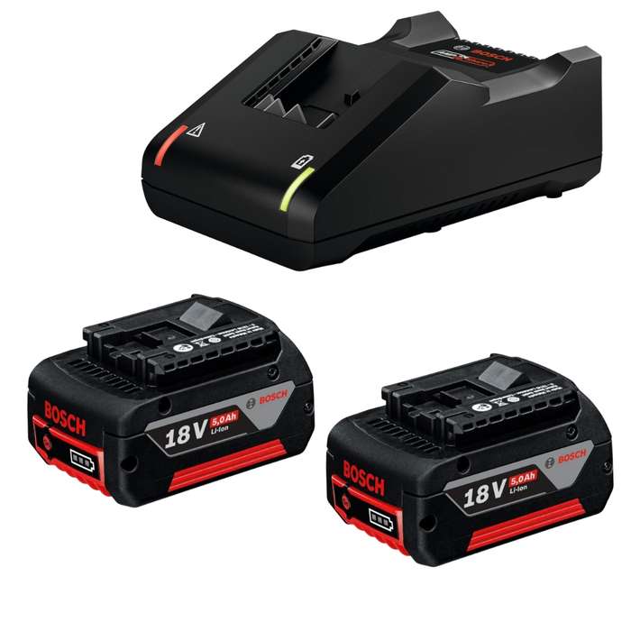Bosch - Charger (GAL 18V-40) &amp; 2x Batteries - 5.0Ah (GBA - 18V) - Combo Kit