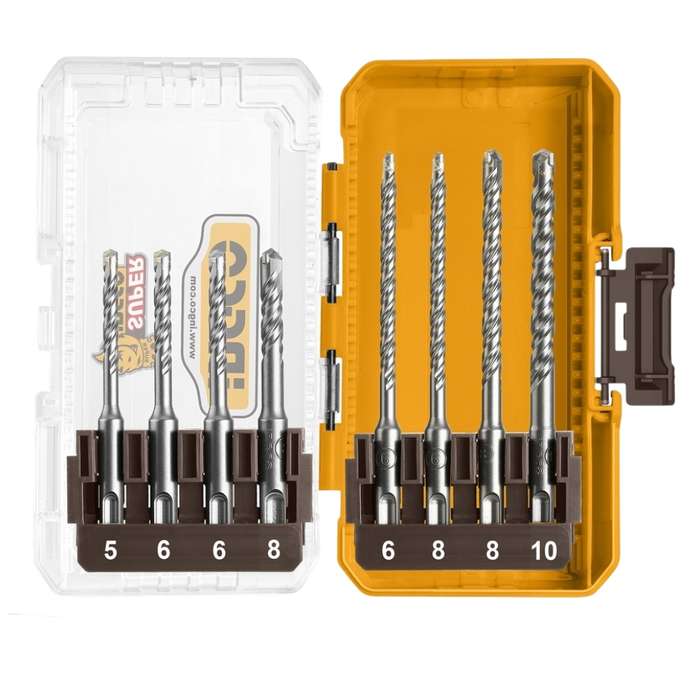 Ingco - SDS Plus Hammer Drill Bit Set - 8 Piece