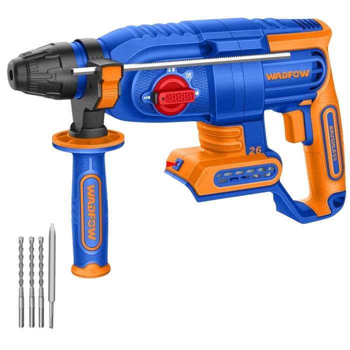 Wadfow - Cordless Brushless SDS Rotary Hammer Drill with Bits - Tool Only