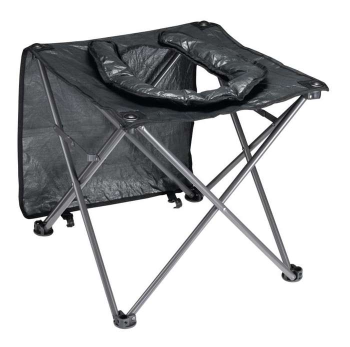 OZtrail - Toilet Chair + Flap 120kg - Black