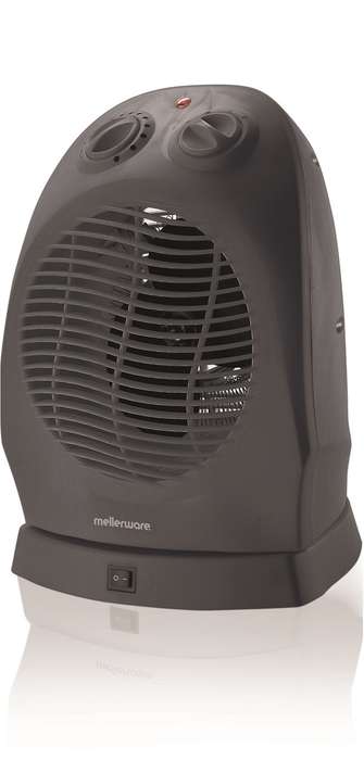 Mellerware - 2000W Osilating Heater Floor Fan - Graphite