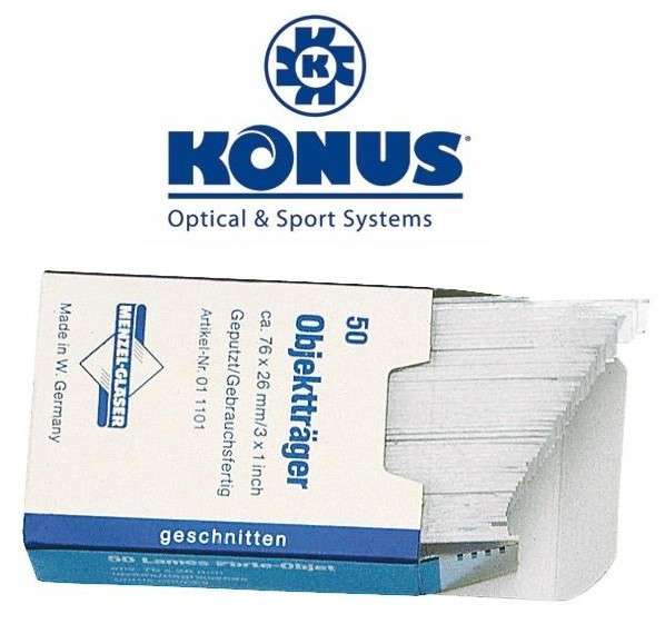 Konus Blank Glass Microscope Slides 50 Pack (Kon05070)