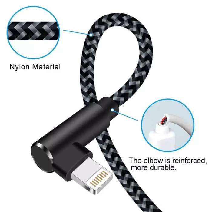 USB CABLE FOR IPHONE TWO SIDED 90 DEGREE