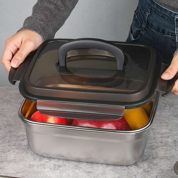 Senza Braai Bak Jumbo Multi Purpose Stainless Steel Leakproof Storage Container 3800ml