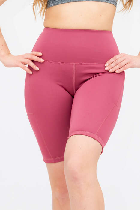 Senza Women's Biker Shorts Running Shorts With High Waist and Pockets