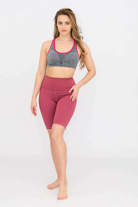 Senza Women's Biker Shorts Running Shorts With High Waist and Pockets