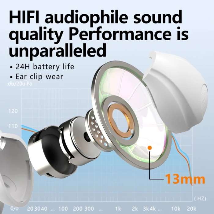AIR8 Clip Ear TWS With Digital Display Charging Bin Wireless Bluetooth Earphones Earbuds K56