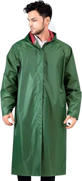 Senza Heavy-duty Raincoat with Hood and Drawstring For Men &amp; Women With Transparent Brim
