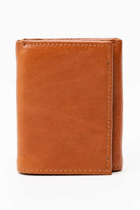 Camel Mountain Genuine Leather Bi-Fold Wallet Tan