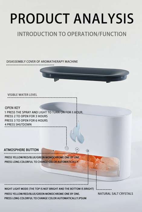 Crystal Salt Stone Flame Aroma Diffuser